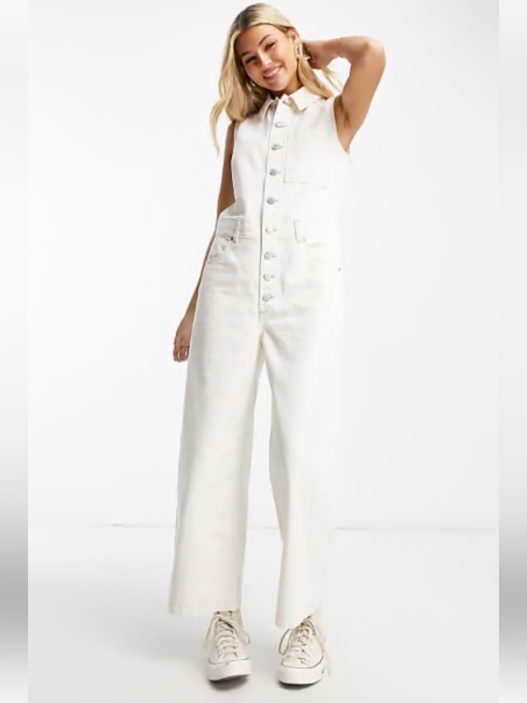 Levi's Sleeveless Jumpsuit Serenity Tomorrow In White New With Tags Size L
